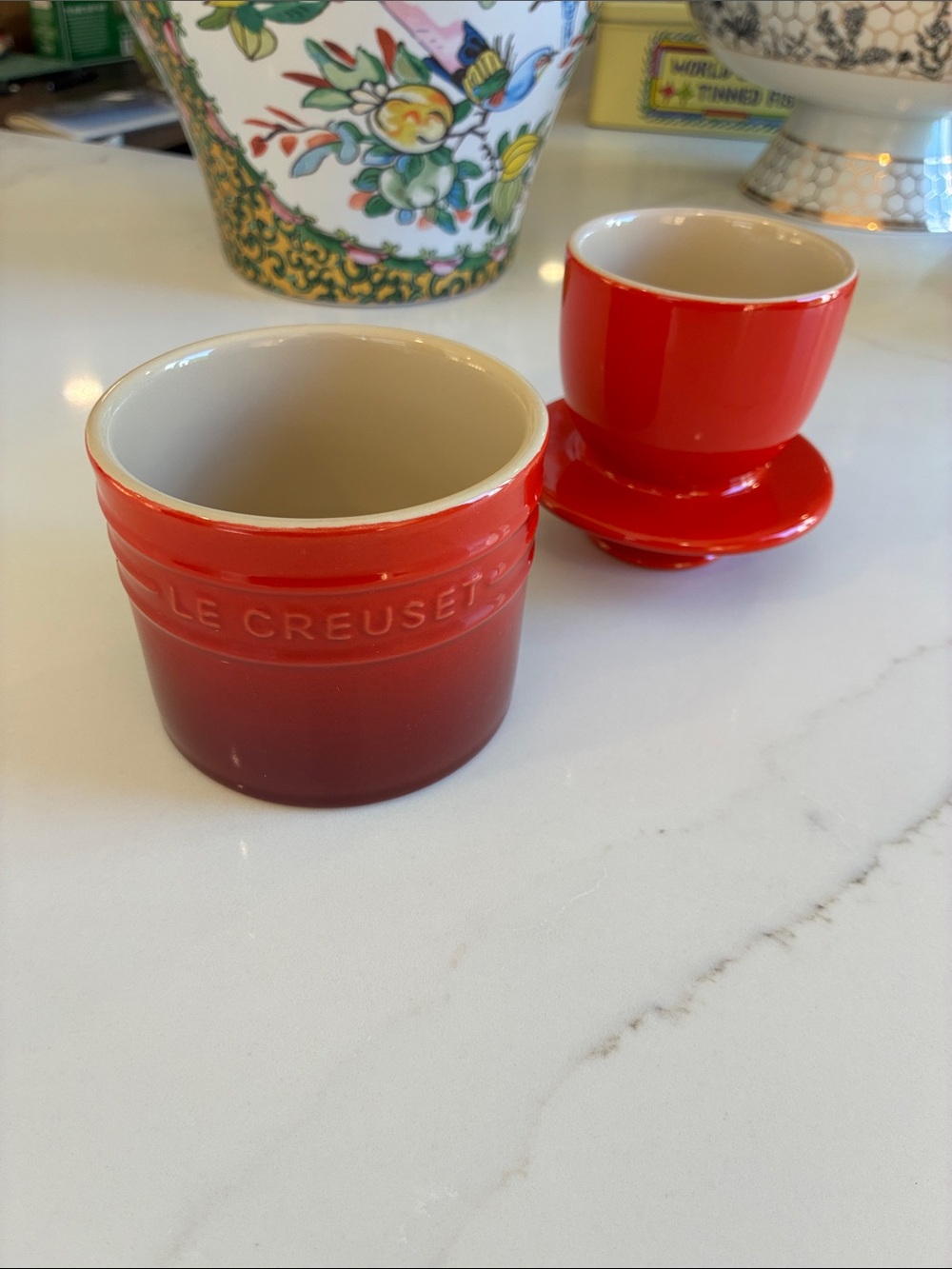 Le Creuset Bright Red Stoneware butter crock